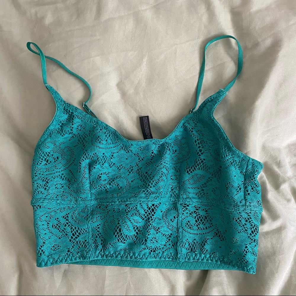 out from under green crop top!